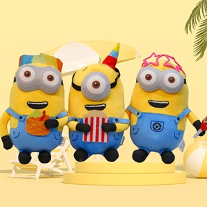 Peluches de Minion de 10 cm (4 pulgadas) al por mayor, mini muñecos de personajes de dibujos animados, juguetes de peluche pequeños para niños, llaveros para máquina de garras - Product Image 1