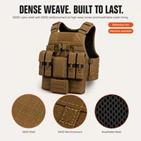 Gilet de course tactique longue portée pour hommes, jusqu'à 45 lb, gilet lesté avec poches pour plaques 10x12 et hydratation 3L