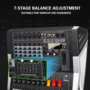 Console de mixage audio active professionnelle 6 canaux KG, amplificateur 600W*2, 99 effets DSP pour événements religieux, mariages - Product Image 5