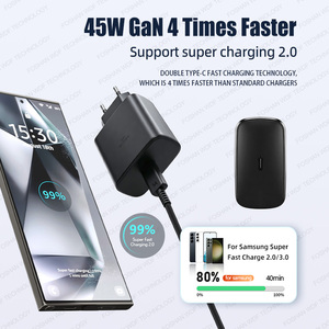 อะแดปเตอร์แปลงไฟแบบติดผนัง 45W ชาร์จเร็ว รองรับโปรโตคอล Pd Pps ปลั๊กแบบยุโรป รองรับแรงดันไฟฟ้ากว้าง สำหรับอุปกรณ์ดิจิทัลมือถือซัมซุงและแอนดรอยด์ - Product Image 5