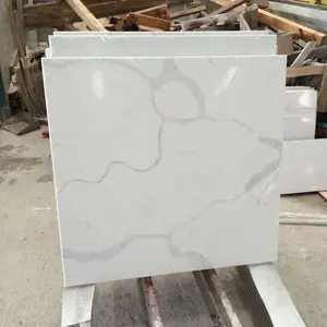 Batu Buatan Dipoles Faux Quartz Shower Panel Dinding Direkayasa Ubin Lantai Quartzite Lempengan