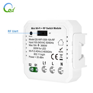 Miniinterruptor inteligente con WiFi, Control remoto inalámbrico RF, temporizador, módulo de relé, Control por voz, 100-250V, 16A, <span class=keywords><strong>Alexa</strong></span> y Google Home - Product Image 2