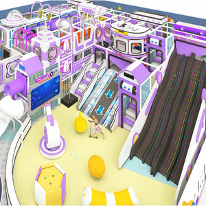 Cao cấp màu tím trong nhà Thiết bị sân chơi trẻ em lâu đài cao độ trượt khoan Net S trượt Thùng giải trí trực tiếp - Product Image 5