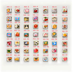 2024 fai da te personalizzato lucido classico hamburger bevanda caffè 304 acciaio inossidabile italiano Charm bracciale Link 9mm * 10mm modulo - Product Image 5