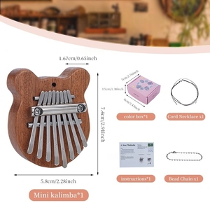 Mini Kalimba de Madera con 8 Teclas, <span class=keywords><strong>Piano</strong></span> de Pulgar, Instrumento Musical, Llavero, Colgante, Regalo, Juguete - Product Image 4