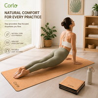Matras Yoga Ramah Lingkungan dari Gabus dan Karet Alami Anti Selip untuk Rumah, Gym, dan Studio Pilates