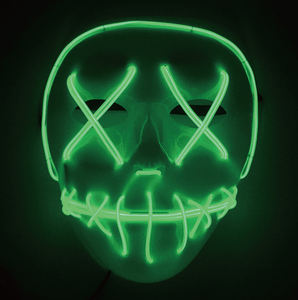 Venta caliente máscara de Halloween LED máscara brillante Negro V palabra con sangre horror pieza facial - Product Image 1