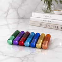 Flacon roll-on en verre givré noir mat de 10 ml pour huiles essentielles et parfums, avec bouchon en aluminium et bille roulante en acier