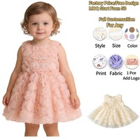 Robe d'été sans manches à col rond pour bébés et tout-petits, motif floral, en coton, personnalisable, faible MOQ, directement de l'usine