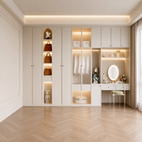 Armoires de toilette françaises sur mesure, panneaux de porte cintrés, placards principaux, solution de mobilier complet pour la maison, OEM
