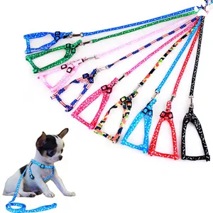 Kalung Anjing Harness Hewan Peliharaan Dapat Disesuaikan untuk Anjing Kecil Harness Pet Designer Dog Collar Leash Grosir Aksesoris Anjing