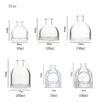 Flacon diffuseur de parfum en verre transparent de luxe personnalisé de 50 ml, 100 ml, 150 ml, 200 ml, flacon d'aromathérapie en verre