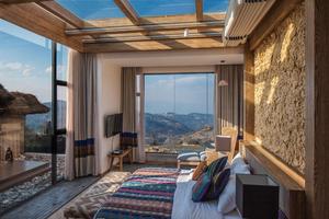 Juego de Muebles de Dormitorio Personalizados para Habitaciones y <span class=keywords><strong>Suites</strong></span> con Vista al Océano en Resorts y Hoteles, Cama Doble de Madera, Mesa de Centro, Silla de Ratán - Product Image 4