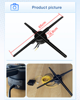 Nouvel Arrivage 65cm 100cm 150cm 180cm Publicité Intérieure Hologramme 3D Holographique Yeux Nus 3D LED Ventilateur avec transmission hdmi-Fiber