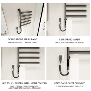 Toallero Calefactable de 6 Barras, Eficiente Energéticamente, Anticorrosión, Impermeable, de Aleación de Aluminio, para Baño - Product Image 5