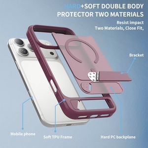 Nouvelle <span class=keywords><strong>coque</strong></span> de téléphone en silicone mat de luxe, style gel, pour 18PM, avec support intégré, magnétique, anti-chute, <span class=keywords><strong>coque</strong></span> de protection 2 en 1 - Product Image 4