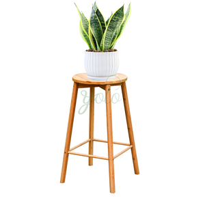 竹製木製バースツールバックレスモダンワイドシート高さカウンターチェア高級キッチン用フートレスト付き朝食用ラウンジ - Product Image 5