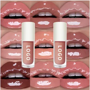 Make Your Own Logo 27 Colors Waterproof Vegan Lipstick Vendor Pink Lip Plumper Gloss Private Label Glossy Clear Nude Lipgloss