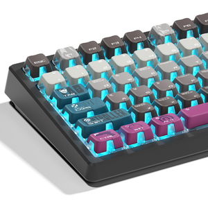 XVX Valorant tema faro profilo viola Dye-sub PBT + PC Set di tastiere meccaniche (125 tasti) - Product Image 2