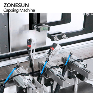 ZONESUN ZS-XG445A automatique verre nettoyant détergent pulvérisateur déclencheur pompe bouchons de bouteille alimentation bouchage Machine avec bouchon ascenseur - Product Image 5