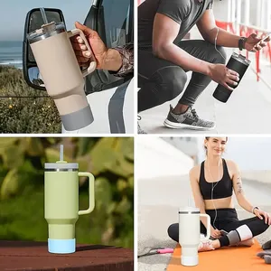 Bảo vệ Silicone khởi động cho Stanley Tumbler /uencher phiêu lưu 40oz/iceflow chống trượt Silicone chai nước dưới khởi động