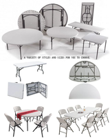 Table pliante en plastique HDPE, table pliable portable pour la restauration en plein air, les banquets et les événements