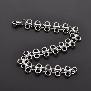 Bracelet chaîne punk en acier inoxydable avec nœud chinois pour femmes et hommes, chaîne de cheville épaisse, bracelet de poignet, bijoux en métal - Product Image 4