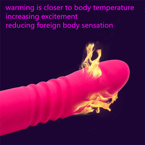 Vibratore Magico Riscaldato a Doppia Testa in Silicone con Funzione di Spinta, Massaggiatore <span class=keywords><strong>Clitorideo</strong></span> - Product Image 3