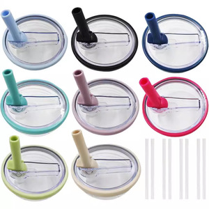 Lot de 2 couvercles de rechange pour gobelet Stanley Quencher de 40 oz avec paille rabattable, anti-fuite et réutilisables - Product Image 2