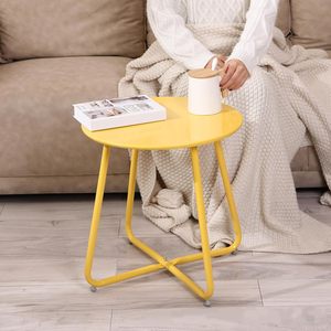 Corps en acier à haute résistance Table d'appoint en métal avec une finition élégante pour une installation compacte support de canapé ou affichage décoratif de chevet - Product Image 5