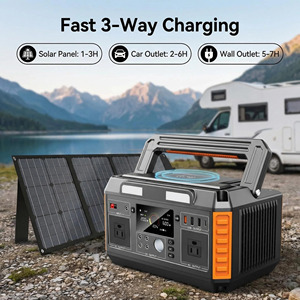 600W 520Wh Portable Power Station 110V for Outdoor <b>Camping</b> RV Travel Off Grid Living and Emergency Backup Power Supply - Product Image 3