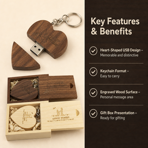 Clé <span class=keywords><strong>USB</strong></span> en bois en forme de cœur <span class=keywords><strong>pour</strong></span> anniversaire/mariage/<span class=keywords><strong>photographe</strong></span>, logo personnalisé, 2.0, 16 Go, 32 Go, clé <span class=keywords><strong>USB</strong></span> en bois et boîte - Product Image 4