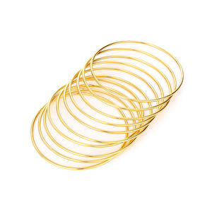 Gold Geometric Stackable <b>Bangles</b> <b>Set</b> For Women Everyday Wear Metal Plated Jewelry - Product Image 5