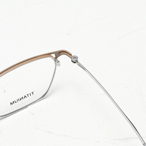 Lunettes de vue rectangulaires en titane anti-lumière bleue, monture intégrale, couleur unie, unisexe, légères, correction de la vue, montures personnalisées, marque - Product Image 5