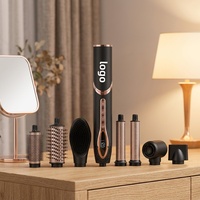 Ensemble de sèche-cheveux multifonctionnel 7 en 1, sèche-cheveux pliable haute vitesse avec brosse, embout concentrateur, bouclage et lissage automatiques