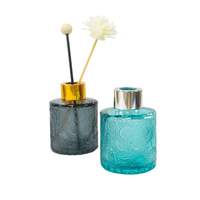 Flacon diffuseur d'aromathérapie vide de 100 ml avec motif soleil en relief pour huile essentielle, aromathérapie, désodorisant, parfum