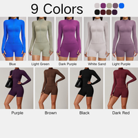 Conjunto de yoga sin costuras para mujer, chaqueta con cremallera, pantalones cortos de cintura alta, leggings, levanta glúteos, ropa deportiva para gimnasio, entrenamiento, fitness.