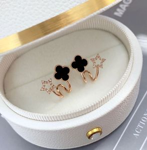 Pendientes Xinfly de Oro Real de 18K con Diamantes Naturales, Diseño de Trébol de Cuatro Hojas, Venta al Por Mayor - Product Image 5