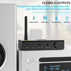 1Mii HiFi DAC Décodeur <span class=keywords><strong>Bluetooth</strong></span> 5.0 Émetteur et récepteur avec aptX-LL/HD & LDAC Émetteur récepteur audio sans fil pour TV - Product Image 4