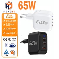 Accessoires pour téléphone, vente en gros, chargeur rapide USB-C, chargeur mural type-C, charge rapide 68W, adaptateur secteur GaN PD pour ordinateur portable, fabrication OEM
