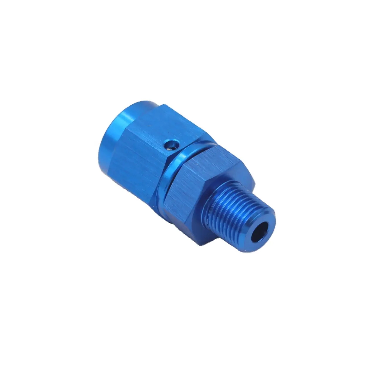 AoMei ADAPTER FITTING AN FEMALE SWIVEL TO 1/8" NPT MALE STRAIGHT BLACK BLUE ANODIZED