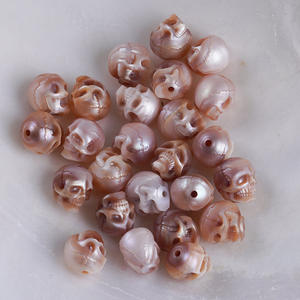 สร้อยข้อมือไข่มุกน้ำจืดธรรมชาติรูปหัวกะโหลกขนาด 8-10 มม. แบบเจาะรู ไข่มุกหลวมสำหรับทำเครื่องประดับ DIY - Product Image 5