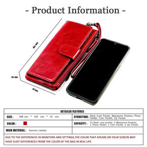 Andong Leather New Fashion Long Wallet <b>Purse</b> for Women Genuine Cow Leather Casual Clutch Bag Multi-Card Position <b>Phone</b> Bag - Product Image 2