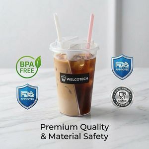 Bicchiere Doppio S-Shaped in PP per Alimenti da 22oz, Bicchiere Diviso per Bubble Tea <span class=keywords><strong>e</strong></span> Tè al Latte, Personalizzabile con Logo, Senza BPA, Vendita all'Ingrosso - Product Image 5