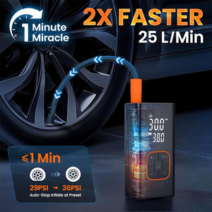 Inflador de Neumáticos Portátil para Auto, Mini Compresor de Aire de 150 psi, Multifuncional, Inalámbrico, para Auto, Bicicleta y Balón - Product Image 5