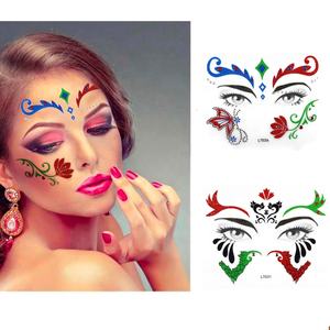 Personnalisé Unique Brillant Paillettes Auto-Adhésif Tatouage Temporaire Autocollant <span class=keywords><strong>Visage</strong></span> Décoration - Product Image 2