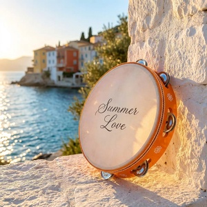 <span class=keywords><strong>Tambourin</strong></span> artisanal <span class=keywords><strong>professionnel</strong></span> en bois de couleur naturelle, personnalisable avec logo, mini, 4/6 pouces, pour mariage et fête, vente en gros - Product Image 2