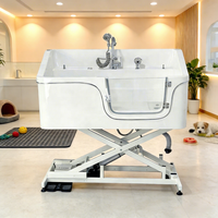 Baignoire de toilettage électrique multifonctionnelle antidérapante pour animaux de compagnie avec massage et ozone pour chiens et chats