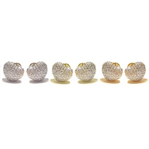 Boucles d'oreilles en forme de cœur en or blanc 18 carats plaqué or véritable avec diamants, tendance, cadeau de fiançailles, cadeau d'anniversaire, bijoux de mariage - Product Image 4