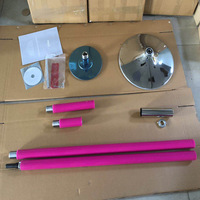 Pôle de danse portable professionnel en silicone rose de 45 mm avec extension, pour spinning statique